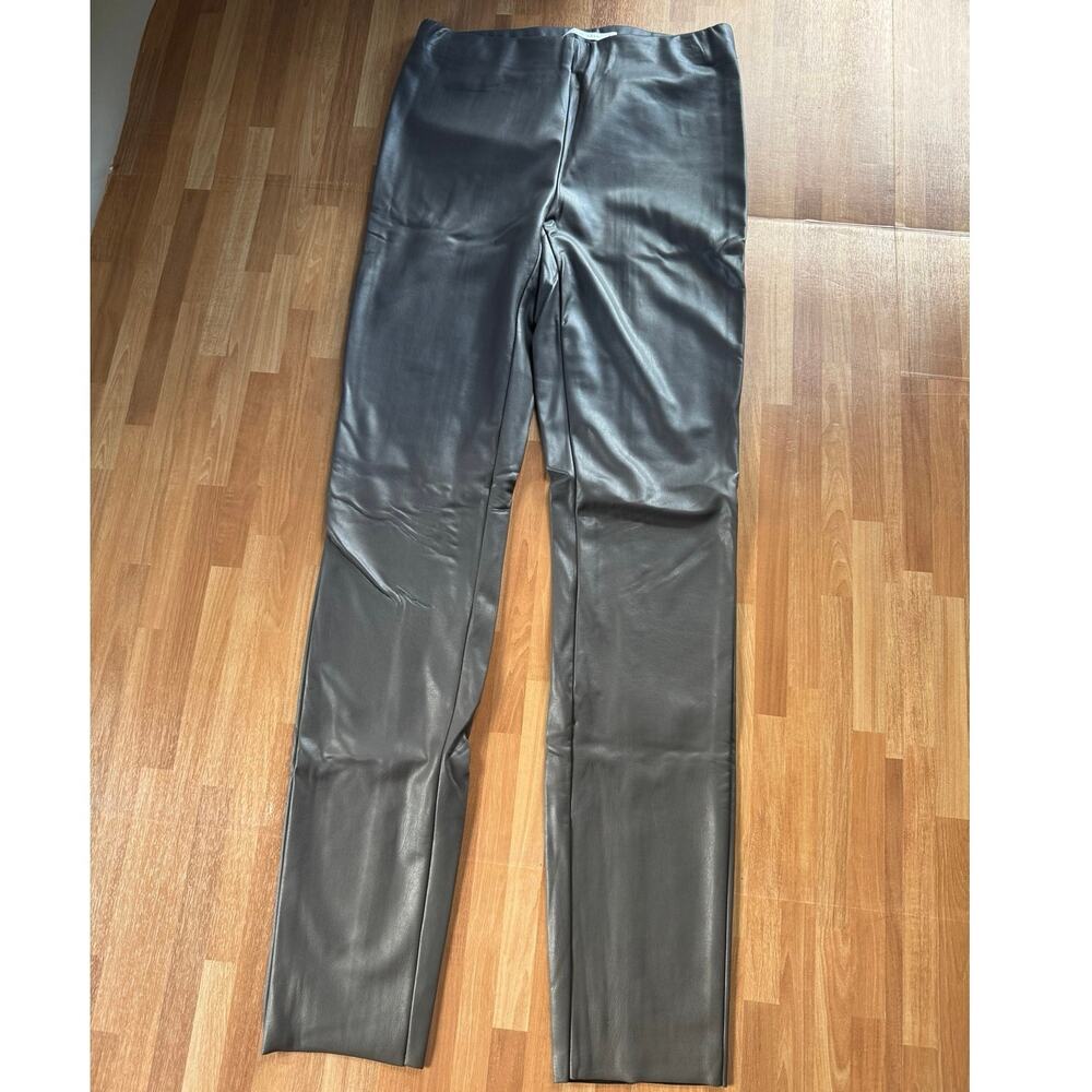 Raffaello Rossi Resa Vegan Leather Leggings Gray Size 32 / US 2